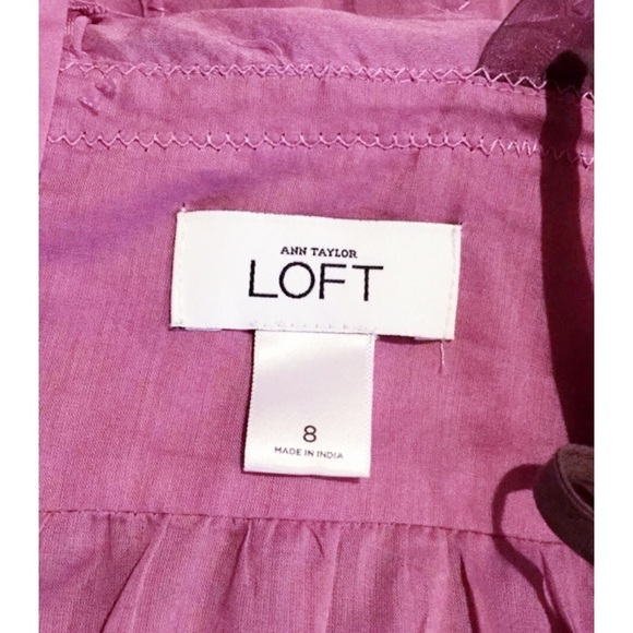 LOFT Sz 8 Mauve / Brown I Raw Edge Tissue Dress - Picture 5 of 6